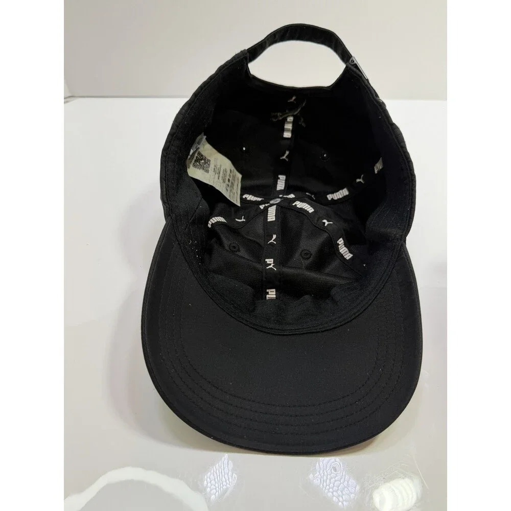 PUMA Men's Black Adjustable Baseball Cap Hat with Embroidered Logo